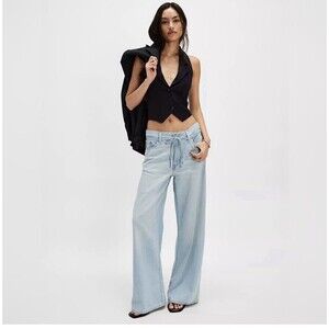 Free People Levi's XL Straight Karmas Coming Baggy Jeans Light Distressed 23X31